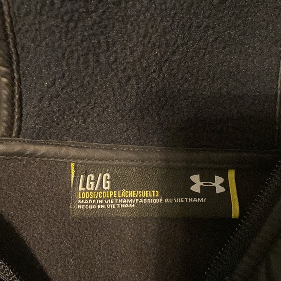 Under Armour Large full-zip fleece hooded sweatshirt hoodie black. GUC - Picture 2 of 5